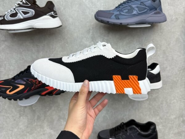 Hermes Sneaker Black White Orange