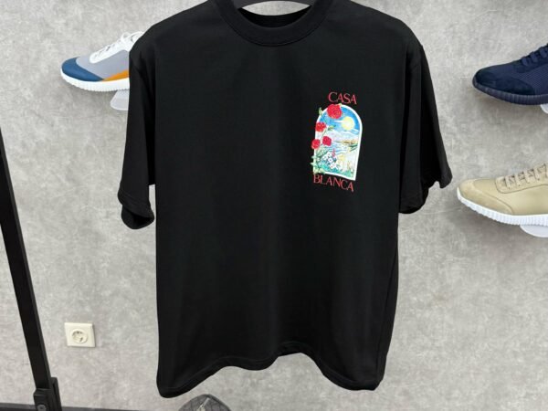 Casablanca Black T-Shirt Rose