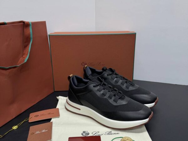loro piana walker black leather
