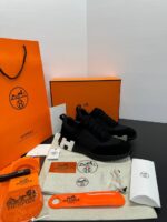 hermes bouncing black seude