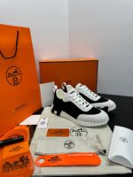 hermes bouncing black white suede