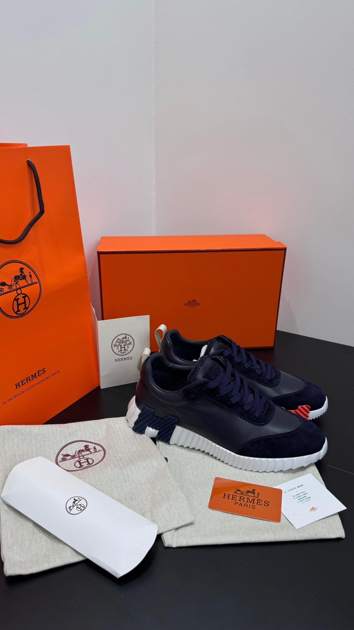 hermes bouncing navy suede leather - Afbeelding 1