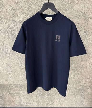 Hermes Cotton T-Shirt Navy Blue