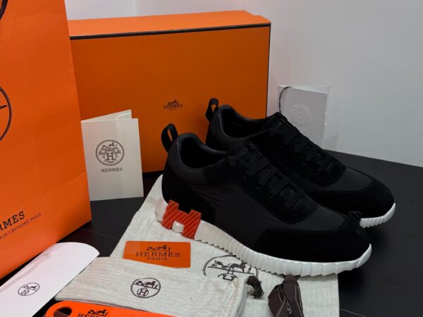 Hermes Bouncing Black White Seude