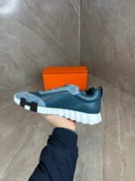 Hermes Bouncing Blue Grey Sneakers, Blue Logo - Afbeelding 5