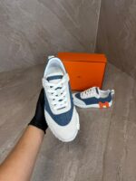 Hermes Bouncing Sneakers Blue White - Afbeelding 4