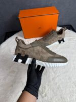 Hermes Bouncing Brown Suede Sneakers - Afbeelding 2