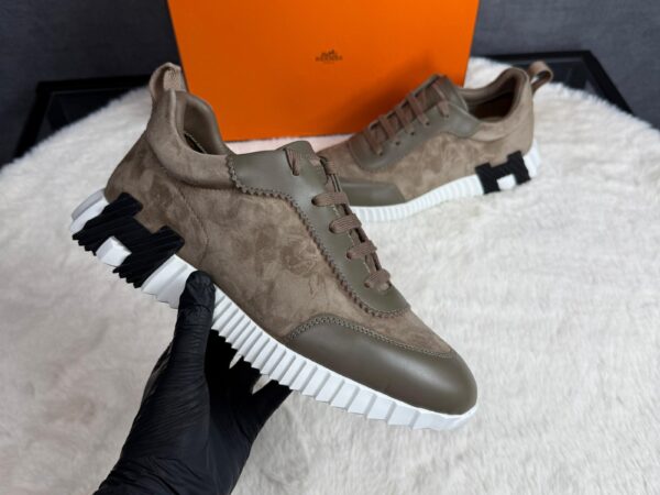 Hermes Bouncing Brown Suede Sneakers