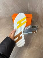 Hermes Bouncing Sneakers Grey, Brown Logo - Afbeelding 4