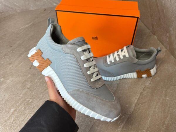 Hermes Bouncing Sneakers Grey, Brown Logo