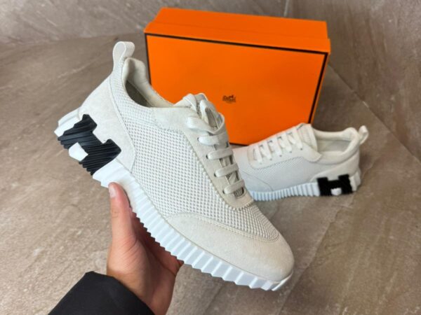 Hermes Bouncing Sneakers White, Black Logo