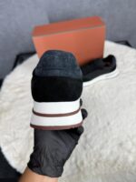 Loro Piana Weekend Walk Sneakers Black Suede - Afbeelding 5