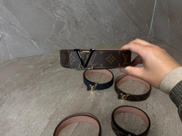 Louis Vuitton Brown Riem Monogram, Goude / Zwarte Logo