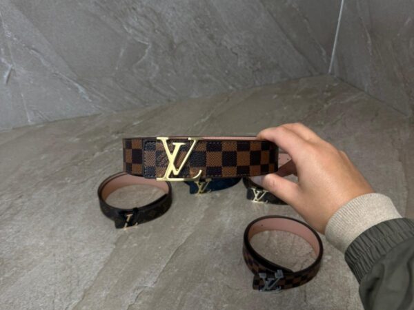 Louis Vuitton Brown Blokjes, Goude Logo
