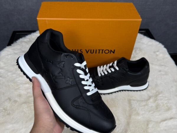 Louis Vuitton Leather Black White Sneakers