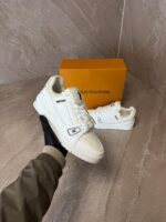 Louis Vuitton Trainers White, Black Accents