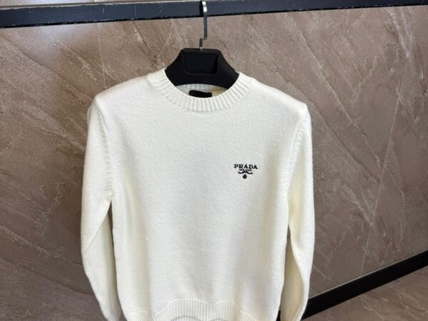 Prada Brei Sweater Gebroken Wit