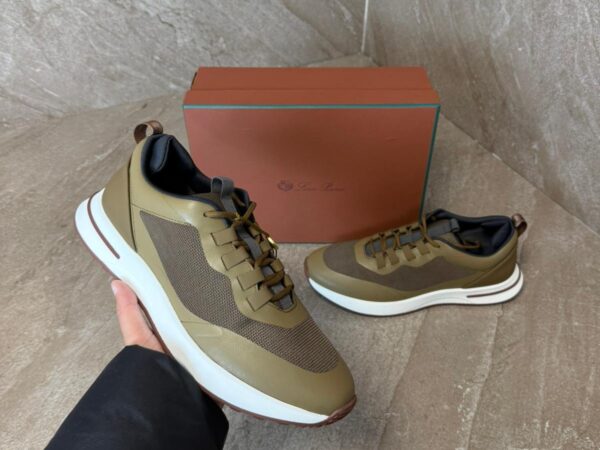 Loro Piana Weekend Walk Sneakers Khaki Leather