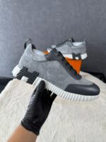 Hermes Bouncing Sneakers Grey Suede - Afbeelding 2
