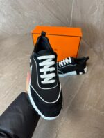 Hermes Bouncing Sneakers Black, White Stripes - Afbeelding 4