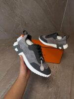 Hermes Bouncing Sneakers Grey Suede