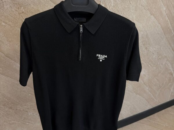 Prada Zipper Polo Black