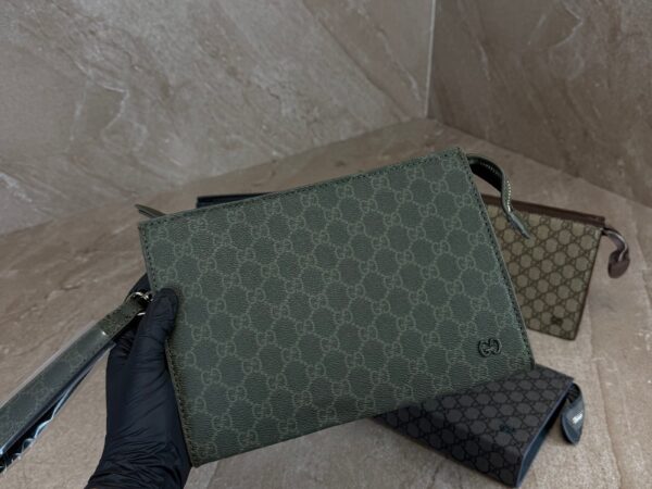 Gucci Green Trim Medium Pouch