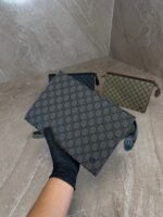 Gucci Grey Trim Medium Pouch