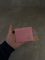 Prada Saffiano Leather Card Holder Pink