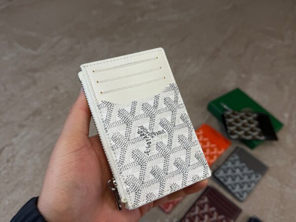 Goyard Bourbon Zipped Card Holder White