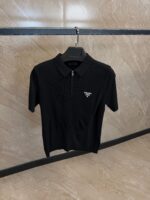Prada Milano Zipper Polo Black