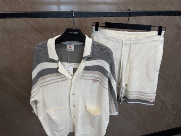 Casablanca Crochet Tennis Summer Set Grey