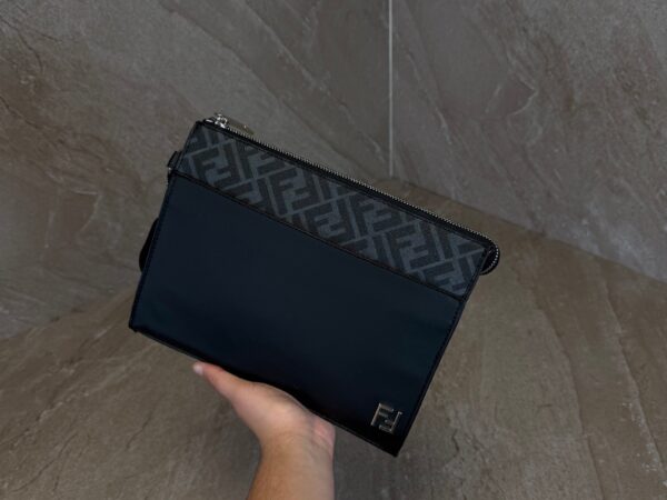 Fendi FF Squared Clutch Bag Black