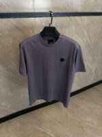 Moncler Black Logo Stripe T-Shirt Purple