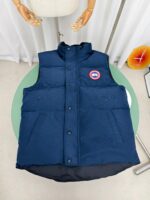 Canada Goose Bodywarmer Blue Red Logo High Quality, Ganzendons vulling