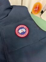 Canada Goose Bodywarmer Blue Red Logo High Quality, Ganzendons vulling - Afbeelding 4