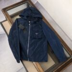 Prada Re-Nylon Pocket Blue Jacket, High Quality