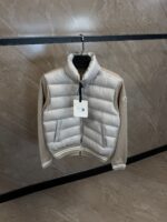Moncler Padded Cardigan Jacket Beige