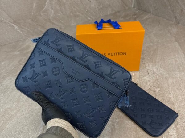 Louis Vuitton Trio Messenger Bag Navy Blue Monogram