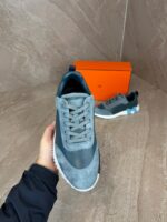 Hermes Bouncing Blue Grey Sneakers, Blue Logo - Afbeelding 3