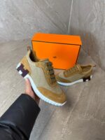 Hermes Bouncing Sneakers Brown, Purple Logo