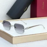 Cartier Panthere 3D Sun Glasses, Silver & Black Glasses