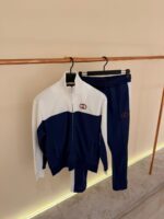 Gucci Tracksuit Navy Blue / White High Quality