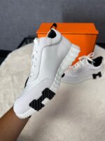 Hermes Bouncing White Leather, Black Logo - Afbeelding 2