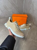 Hermes Bouncing Sneakers Beige Leather