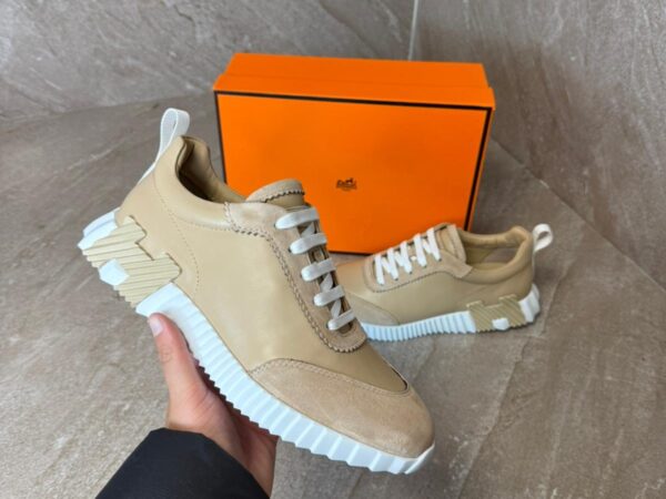 Hermes Bouncing Sneakers Beige Leather