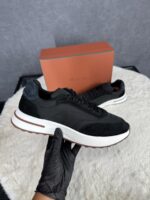 Loro Piana Weekend Walk Sneakers Black Suede - Afbeelding 2
