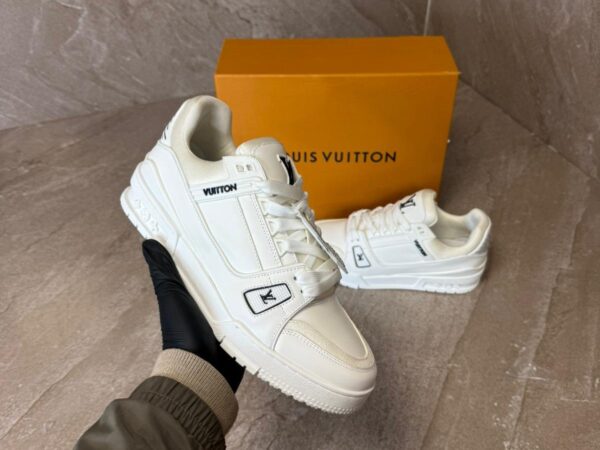 Louis Vuitton Trainers White, Black Accents