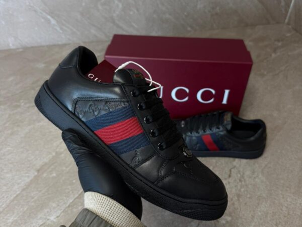 Gucci GG Embossed Leather Low-Top Sneakers Black