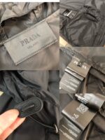 Prada Re-Nylon White Zipper Black Jacket, High Quality - Afbeelding 9